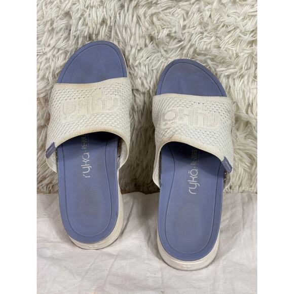 Ryka Anatomical Knit Slide Sandals Thrive Slide White Womens Size 8.5M - Picture 1 of 8